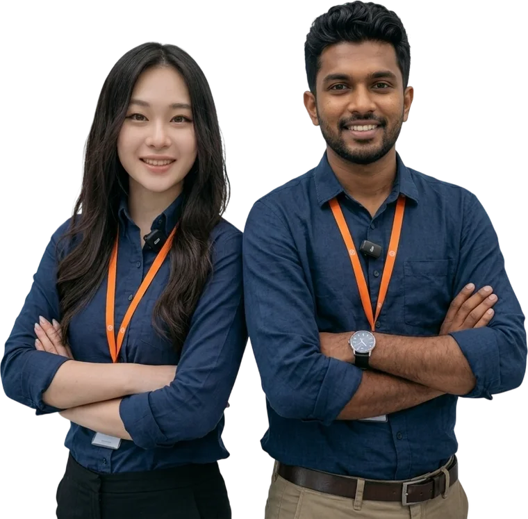 Two members of the China Agent team